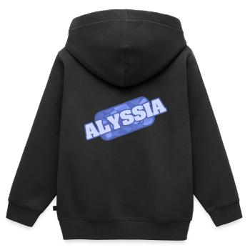 Natur Alyssia - Kinder Premium Organic Zip Hoodie - Schwarz - Hinten - AI Model Kid Male (0cm)