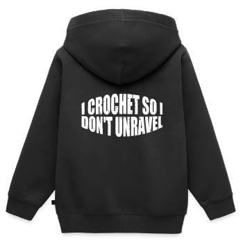 I Crochet So I Don't Unravel 4 - Kinder Premium Organic Zip Hoodie - Schwarz - Hinten - AI Model Kid Male (0cm)
