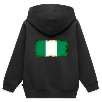 Geschenk für Nigeria - Kinder Premium Organic Zip Hoodie - Schwarz - Hinten - AI Model Kid Male (0cm)