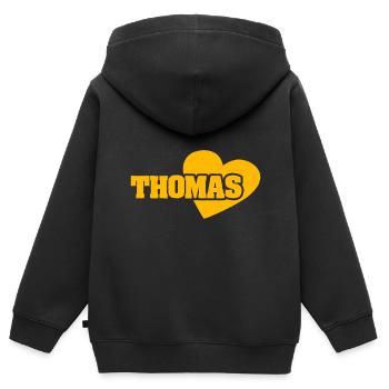 Thomas as Gold - Kids Premium Organic Zip-up Hoodie - black - Back - AI Model Kid Male (0cm)