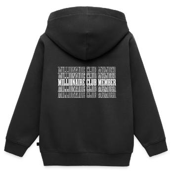 Millionaire Club Member 38 - Kinder Premium Organic Zip Hoodie - Schwarz - Hinten - AI Model Kid Male (0cm)