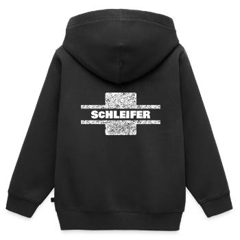 Profession : Broyeur - Sweat Premium à capuche zippé enfant bio - noir - Dos - AI Model Kid Male (0cm)