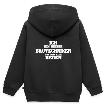 Beruf Bautechniker - Kinder Premium Organic Zip Hoodie - Schwarz - Hinten - AI Model Kid Male (0cm)