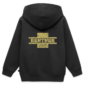 Profession Retraité - Sweat Premium à capuche zippé enfant bio - noir - Dos - AI Model Kid Male (0cm)