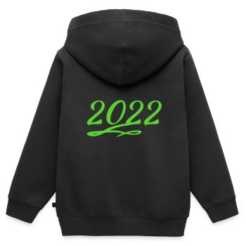 2022 - Sweat Premium à capuche zippé enfant bio - noir - Dos - AI Model Kid Male (0cm)