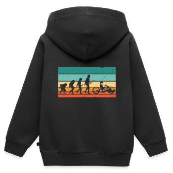 Vintage Evolution Handbike - Kinder Premium Organic Zip Hoodie - Schwarz - Hinten - AI Model Kid Male (0cm)