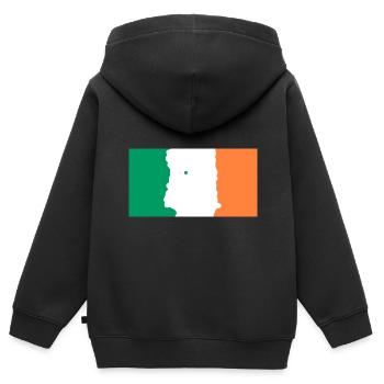 Irland - Kinder Premium Organic Zip Hoodie - Schwarz - Hinten - AI Model Kid Male (0cm)