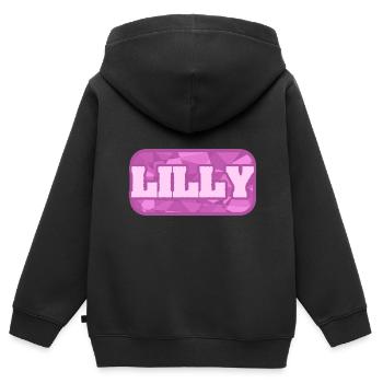 Bio Lilly - Kinder Premium Organic Zip Hoodie - Schwarz - Hinten - AI Model Kid Male (0cm)