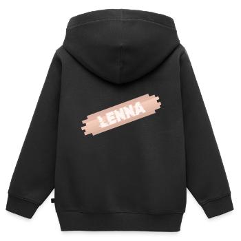 Lenna - Sweat Premium à capuche zippé enfant bio - noir - Dos - AI Model Kid Male (0cm)