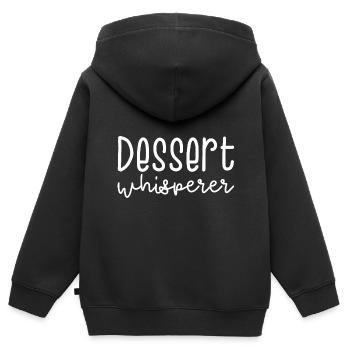 Chuchoteur de desserts - Sweat Premium à capuche zippé enfant bio - noir - Dos - AI Model Kid Male (0cm)