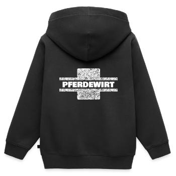 Occupation: Horse keeper - Kids Premium Organic Zip-up Hoodie - black - Back - AI Model Kid Male (0cm)