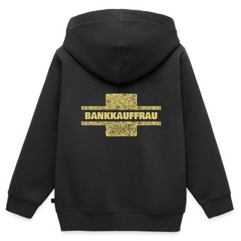 Cadeau pour employé de banque - Sweat Premium à capuche zippé enfant bio - noir - Dos - AI Model Kid Male (0cm)