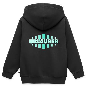 Profession Vacancier - Sweat Premium à capuche zippé enfant bio - noir - Dos - AI Model Kid Male (0cm)