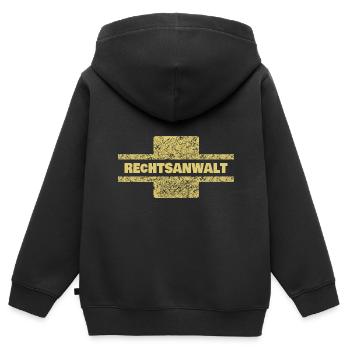 Beruf Rechtsanwalt - Kinder Premium Organic Zip Hoodie - Schwarz - Hinten - AI Model Kid Male (0cm)