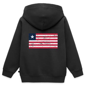 Liberia Liberia - Kids Premium Organic Zip-up Hoodie - black - Back - AI Model Kid Male (0cm)