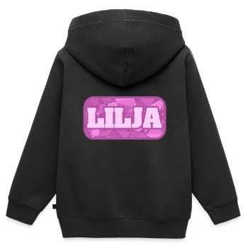 Gesundheit Lilja - Kinder Premium Organic Zip Hoodie - Schwarz - Hinten - AI Model Kid Male (0cm)