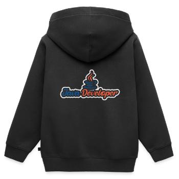Java Developer with Coffee - Kids Premium Organic Zip-up Hoodie - black - Back - AI Model Kid Male (0cm)