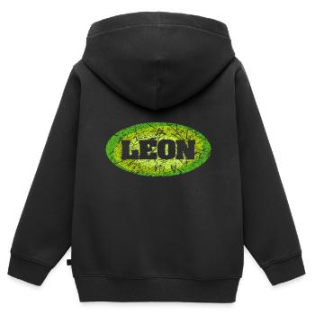 Léon - Sweat Premium à capuche zippé enfant bio - noir - Dos - AI Model Kid Male (0cm)