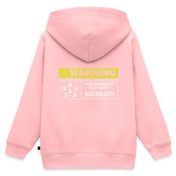 Peut parler constamment don de sociologue - Sweat Premium à capuche zippé enfant bio - rose - Dos - AI Model Kid Female (0cm)