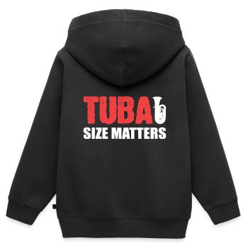 Tuba-Size-Angelegenheiten Instrumentalist Geschenk - Kinder Premium Organic Zip Hoodie - Schwarz - Hinten - AI Model Kid Male (0cm)