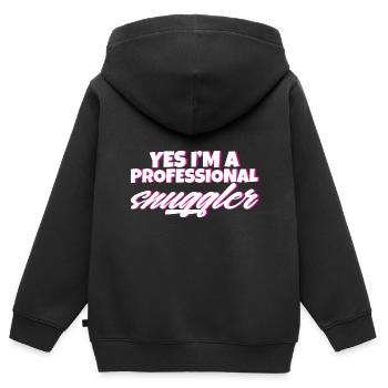 Yes, I'm A Professional Snuggler 4 - Kinder Premium Organic Zip Hoodie - Schwarz - Hinten - AI Model Kid Male (0cm)