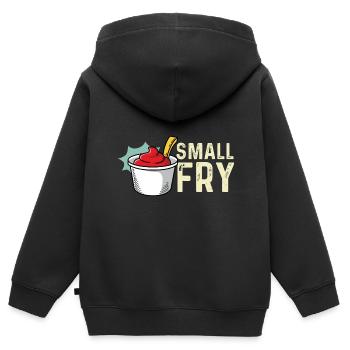 Petit serveur rôti ou cadeau de serveuse - Sweat Premium à capuche zippé enfant bio - noir - Dos - AI Model Kid Male (0cm)