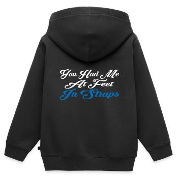 You Had Me At Feet In Straps 16 - Kinder Premium Organic Zip Hoodie - Schwarz - Hinten - AI Model Kid Male (0cm)