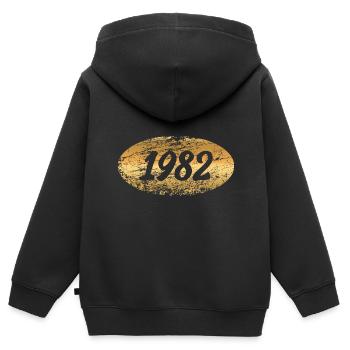 Métaux précieux 1982 - Sweat Premium à capuche zippé enfant bio - noir - Dos - AI Model Kid Male (0cm)