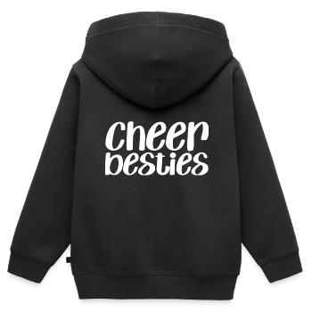 Cheer Besties - Kinder Premium Organic Zip Hoodie - Schwarz - Hinten - AI Model Kid Male (0cm)