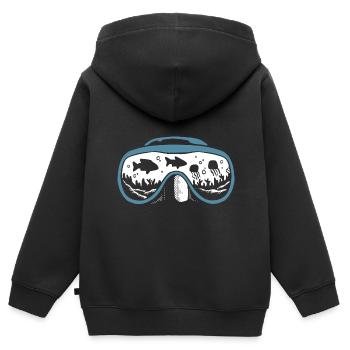 Taucherbrille Taucher - Kinder Premium Organic Zip Hoodie - Schwarz - Hinten - AI Model Kid Male (0cm)