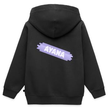 First name for Ayana Mother Infant - Kids Premium Organic Zip-up Hoodie - black - Back - AI Model Kid Male (0cm)