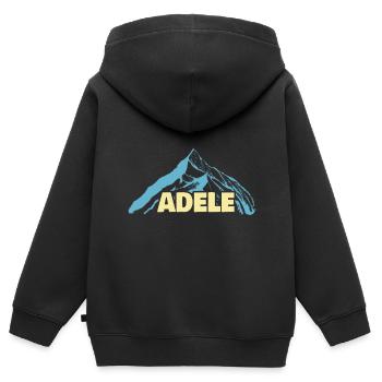 comme nom de femme - Sweat Premium à capuche zippé enfant bio - noir - Dos - AI Model Kid Male (0cm)