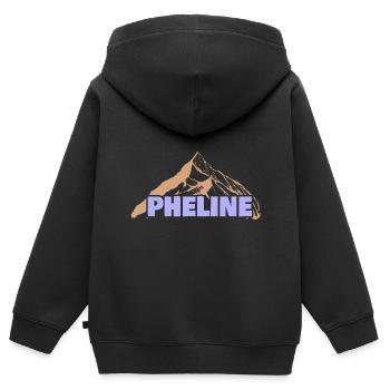 Pheline als Geschenkidee - Kinder Premium Organic Zip Hoodie - Schwarz - Hinten - AI Model Kid Male (0cm)