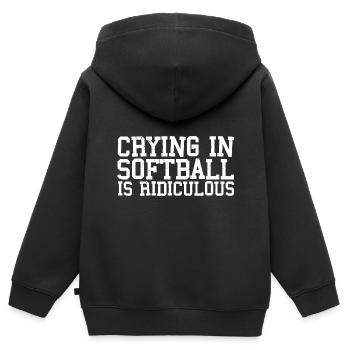 Pleurer Au Softball Est Ridicule 3 - Sweat Premium à capuche zippé enfant bio - noir - Dos - AI Model Kid Male (0cm)