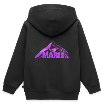 Berg Marie - Kinder Premium Organic Zip Hoodie - Schwarz - Hinten - AI Model Kid Male (0cm)