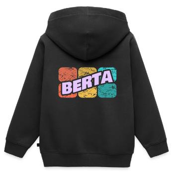Berta comme Berta - Sweat Premium à capuche zippé enfant bio - noir - Dos - AI Model Kid Male (0cm)