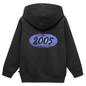 2005 - Kinder Premium Organic Zip Hoodie - Schwarz - Hinten - AI Model Kid Male (0cm)