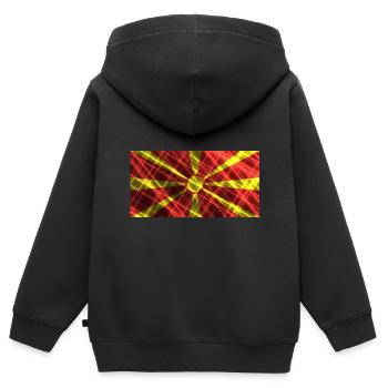 Macédoine du Nord Macédoine du Nord - Sweat Premium à capuche zippé enfant bio - noir - Dos - AI Model Kid Male (0cm)