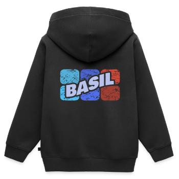 Cadeau pour le basilic - Sweat Premium à capuche zippé enfant bio - noir - Dos - AI Model Kid Male (0cm)