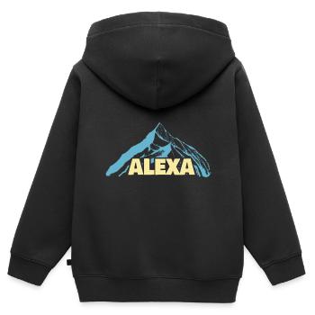 Frauenname Alexa - Kinder Premium Organic Zip Hoodie - Schwarz - Hinten - AI Model Kid Male (0cm)