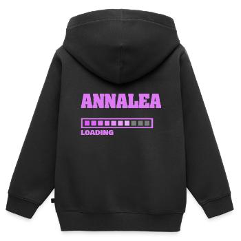 Bébé Annalea - Sweat Premium à capuche zippé enfant bio - noir - Dos - AI Model Kid Male (0cm)