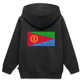 Eritrea Eritrea - Kinder Premium Organic Zip Hoodie - Schwarz - Hinten - AI Model Kid Male (0cm)