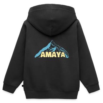 Frauenname Amaya - Kinder Premium Organic Zip Hoodie - Schwarz - Hinten - AI Model Kid Male (0cm)