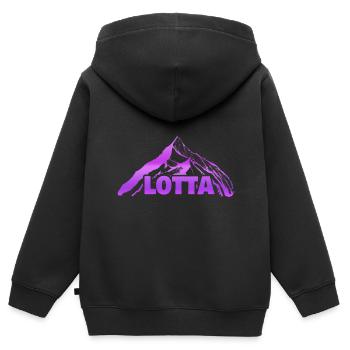 Lotta als Berg - Kinder Premium Organic Zip Hoodie - Schwarz - Hinten - AI Model Kid Male (0cm)