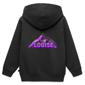 Berg Louise - Kinder Premium Organic Zip Hoodie - Schwarz - Hinten - AI Model Kid Male (0cm)