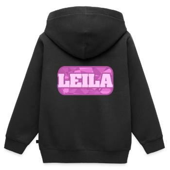 Gesundheit Leila - Kinder Premium Organic Zip Hoodie - Schwarz - Hinten - AI Model Kid Male (0cm)