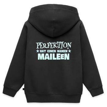 Frauenname Maileen - Kinder Premium Organic Zip Hoodie - Schwarz - Hinten - AI Model Kid Male (0cm)