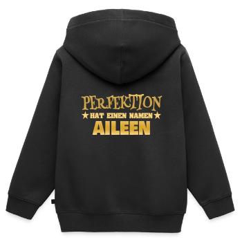 Frauenname Aileen - Kinder Premium Organic Zip Hoodie - Schwarz - Hinten - AI Model Kid Male (0cm)