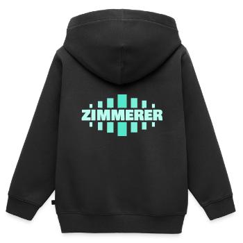 Zimmerer als Beruf - Kinder Premium Organic Zip Hoodie - Schwarz - Hinten - AI Model Kid Male (0cm)