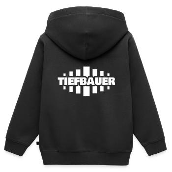 Geschenk für Tiefbauer - Kinder Premium Organic Zip Hoodie - Schwarz - Hinten - AI Model Kid Male (0cm)